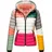 Navahoo Damen Steppjacke leichte Übergangsjacke mit Kapuze im Colourblocking Stil Lulana Multikulti