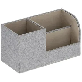 Relaxdays Schreibtisch Organizer, Leinen-Optik, grau