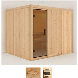 KARIBU Sauna „Gitte“ Saunen ohne Ofen beige (naturbelassen) Saunen