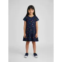blue seven Jerseykleid BLUE SEVEN, Mädchen, Kleid mit Herzen", Mädchen, Gr. 134, 5640, ultramarin, 95% Baumwolle, 5% Elasthan, normal, Rundhals, Kleider Jerseykleid,