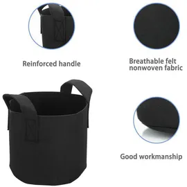 Intirilife Pflanzsack Vliesstoff 75 Liter 55 x 30 cm schwarz