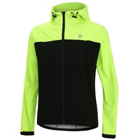 Airtracks Regenjacke Fahrradjacke mit Kapuze Pro Line schwarz-neon -