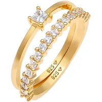 Elli Solitär Eternity Zirkonia Verlobung Set 925 Silber 56 Damen