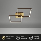 Briloner LED-Deckenlampe Frame, gold, dimmbar, 2-flammig
