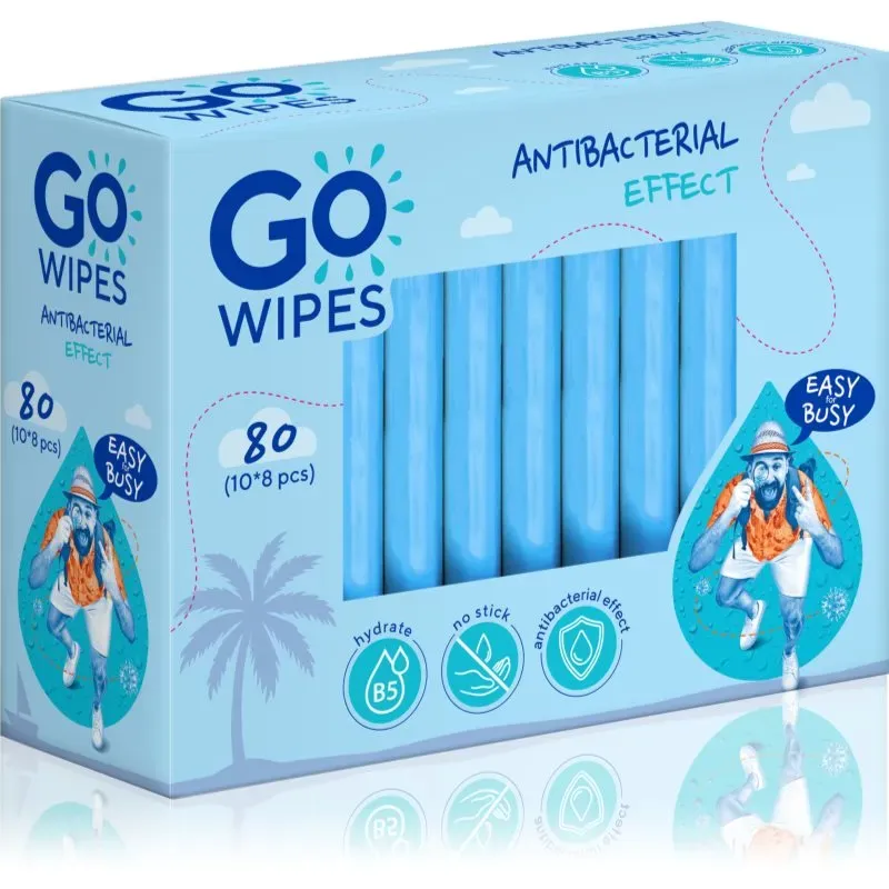 GoWipes Anti-Bacterial Effect erfrischende Feuchttücher mit antibakterieller Wirkung 10x8 St.
