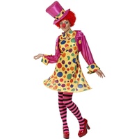 NET TOYS Clownkleid Clownskostüm Damen bunt L 44/46 Clownkostüm Damen Clownskostüm Clownfrau Clownskleid Clown Kostüm