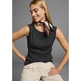 FLASHLIGHTS Tanktop FLASHLIGHTS, Damen, Gr. 48/50, schwarz, Jersey, Obermaterial: 100% Baumwolle, clean, unifarben, Basic, figurbetont hüftbedeckend, U-Boot-Ausschnitt, Tops Tanktop, mit U-Boot Ausschnitt