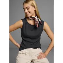 FLASHLIGHTS Tanktop FLASHLIGHTS, Damen, Gr. 48/50, schwarz, Jersey, Obermaterial: 100% Baumwolle, clean, unifarben, Basic, figurbetont hüftbedeckend, U-Boot-Ausschnitt, Tops Tanktop, mit U-Boot Ausschnitt