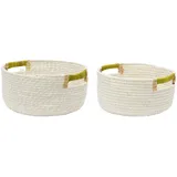 Decoris White Seagrass Basket 38cm Diameter 18cm height