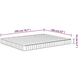 vidaXL Matratze Schaumstoff Mittelweich 160x200 cm