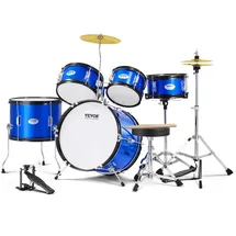 Vevor Schlagzeugset für Kinder, 5-teilig, Anfänger-Schlagzeugset mit Bass-Toms, Snare, Standtrommel, verstellbarem Thron-Becken, Hi-Hat-Pedal und zwei Paar Drumsticks, Schlagzeugset für Kinder, blau
