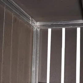 Mendler 1er WPC-Mülltonnenverkleidung HWC-J28, Mülltonnenbox, Metall Holzoptik, erweiterbar 240l ~ grau