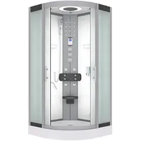AcquaVapore Komplettdusche mit Schiebetür 80 x 80 cm weiß Sicherheitsglas D58-00M1