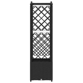 vidaXL Hochbeet mit Rankgitter und Dach 125 x 40 x 138 cm Schwarz