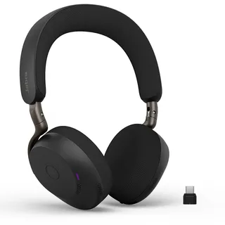 JABRA Evolve3 75 MS Schwarz Kabelloses Bluetooth-Headset inkl. USB-C Dongle, ANC (Aktive Geräuchunterdrückung)