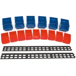HBM 15-teiliges Stapelboxen-Set mit Aufhängeschienen