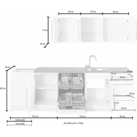 kochstation Winkelküche L-Form KS-Samos 260 cm braun