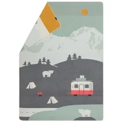 David Fussenegger Kinderdecke Juwel 'Camping' 140 x 200 cm Grau