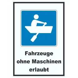 Ruderboote erlaubt Symbol und Text A6 (105x148mm)