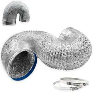 Brogachy Abluftschlauch Ø 150mm, Aluminium Flexschlauch Länge 3M, Lüftungsschlauch, Alu-Folienschlauch, für Abluftventilator, Badezimmer, Küche, Hydroponik,Rohrventilator