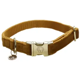Kentucky Velvet Hundehalsband - Mustard - 18-26 cm