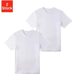 T-Shirt AUTHENTIC UNDERWEAR, Herren, Gr. XXL (60/62), weiß, Jersey, Obermaterial: 100% Baumwolle, unifarben, Basic, regular fit normal, Rundhals, Kurzarm abgesteppte Kante, Shirts, aus angenehmer Baumwollqualität