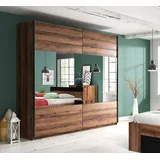 Home Affaire Schwebetürenschrank HOME AFFAIRE "Beta Schiebetürenschrank Kleiderschrank Wäscheschrank", braun (monastery eiche), B:200cm H:210cm T:61cm, FSC-zertifizierter Holzwerkstoff, Schränke, Schwebetürenschrank, mit Spiegel, INKLUSIVE kompletter Innenausstattung,