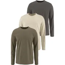 MAN'S WORLD Langarmshirt neue Farbe beige/Grün/Khaki XXL