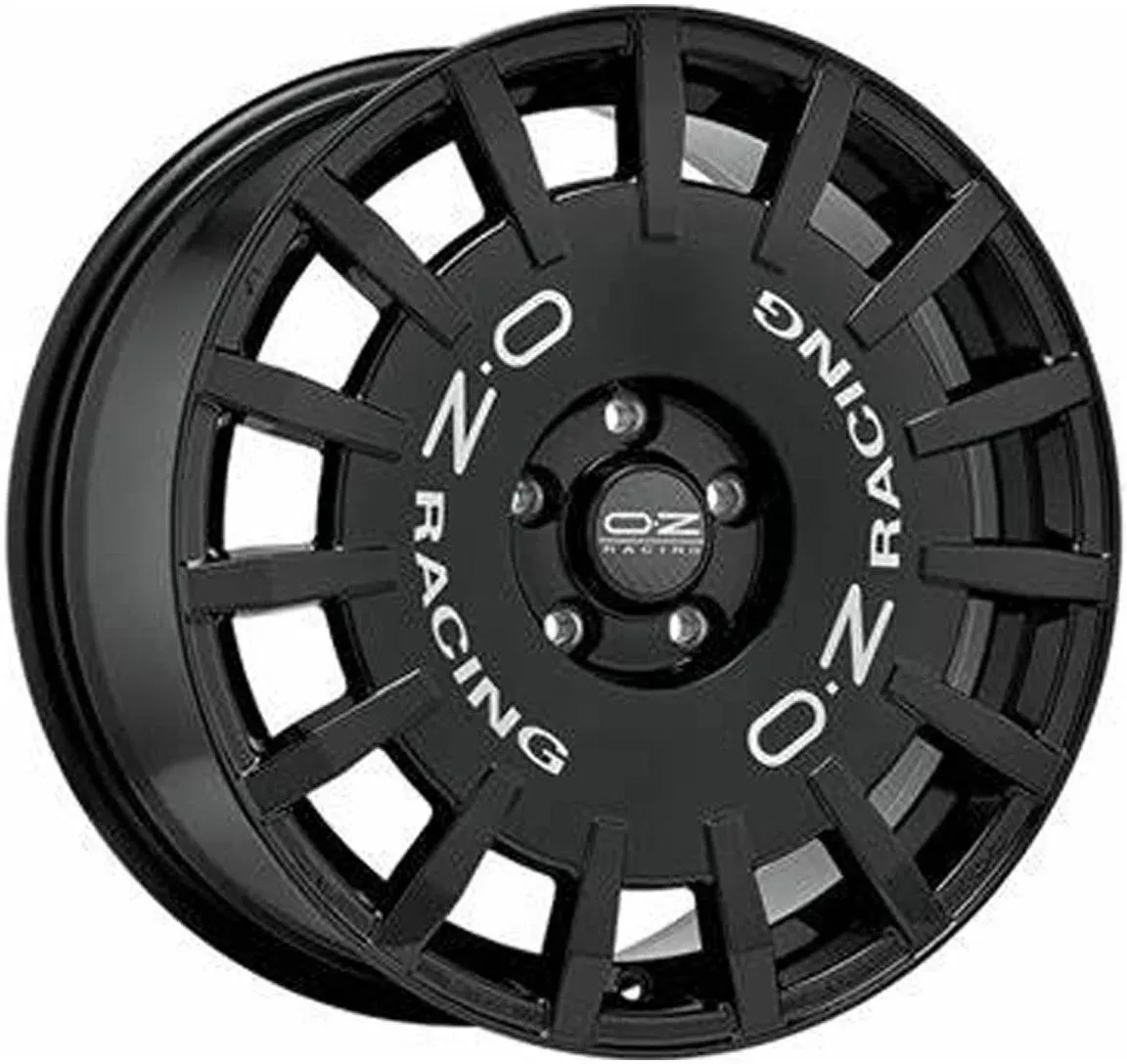 OZ RALLY RACING gloss black + silver lettering 7.0Jx17 4x108 ET40