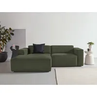 Ecksofa ANDAS "Noord mit Kedernaht, Breite 234 cm", grün (khaki), B:234cm H:71cm T:161cm, 100% PES, Sofas