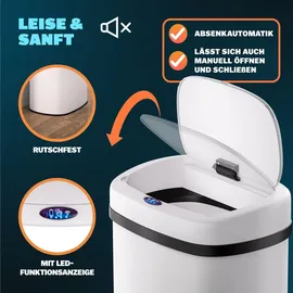 monzana Mülleimer Edelstahl Weiß
