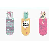 Moses Magnetlesezeichen Love Cats 3er Set | Magnetisches Lesezeichen Katze | Charmant Illustriert