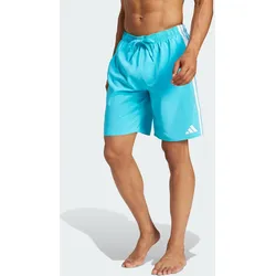 3-Streifen 8-Inch Badeshorts BLAU|WEISS XS