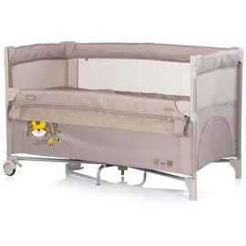 Chipolino Reisebett, Relax 2 Ebenen, Vorderseite absenkbar, Seiteneingang, Tasche beige Kunststoff, 60x120 cm, Babymöbel, Babybetten, Reisebetten
