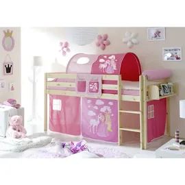 Livetastic Hochbett Malte 90 x 200 cm Kiefer massiv natur zauberfee