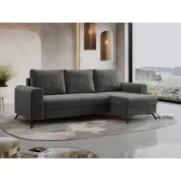 MKS MEBLE Ecksofa - L-Form Sofa mit Schlaffunktion - Wohnlandschaft L Form, Ecksofa mit Schlaffunktion und Bettkasten, Schlafsofa mit Bettkasten, Couch mit Schlaffunktion - Grau Axel