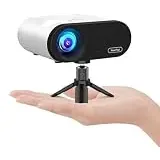Mini Beamer WiFi Bluetooth, XuanPad 20000L Beamer Klein mit Stativ unterstützt Full HD 1080P, 50% Zoom, ±15° Trapezkorrektur, Mini Projektor Kompatibel mit HDMI, USB, AV, iOS, Android, PC, TV-Stick