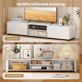 Costway TV-Lowboard 160 x 35 x 30 cm Braun Holz
