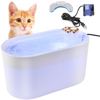 Trinkbrunnen für Katzen, 3L/105oz Haustier-Trinkbrunnen für Katzen & Hunde, Katzenbrunnen niedlicher Katzenpfotenauslauf, Wasserspender mit Aktivkohlefilter leise Pumpe mit Trockenlaufschutz, Weiß