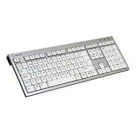 Logickeyboard Premium Line Kabelgebunden Tastatur Deutsch, QWERTZ Grau Multimediatasten, USB-Hub, Ge