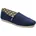 Damen aus recycelter Baumwolle Flache Slipper Marineblau 41