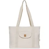 jollein Wickeltasche Shopper - Twill, Natural - Baumwolle - Kinderwagentasche - Babytasche Multifunktional - Hellbeige