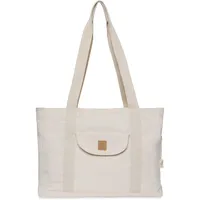 jollein Wickeltasche Shopper Twill, Natural - Baumwolle - Kinderwagentasche - Babytasche Multifunktional - Hellbeige