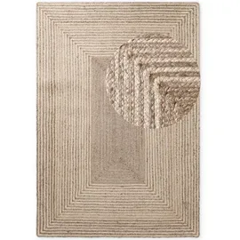 HANSE HOME Juno Line Juteteppich 160 x 230 cm Beige/Braun/Weiß