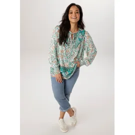 aniston plus Schlupfbluse Blumendessin türkis 44