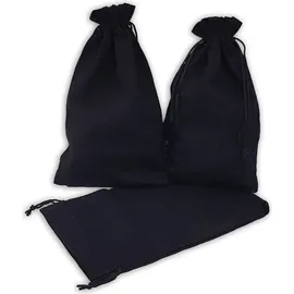 Frau WUNDERVoll® 12 Geschenksäckchen schwarz 20 x 12 cm Baumwolle Adventskalender Säckchen Stoffbeutel zum Basteln und befüllen Gastgeschenk Hochzeit
