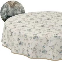 ANRO Tischdecke abwaschbar Alisa Rund 140 cm Blau