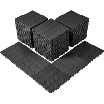 Vevor Terrassenfliesen, 54er-Set, Balkonfliesen x 30 cm, Klickfliesen, wasserdichter Kunststoff-Bodenbelag für den Außenbereich, Terrassenbodenbelag für Veranda, Pool, Balkon, Hinterhof, Dunkelgrau