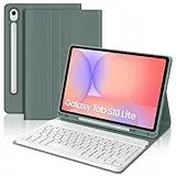 IVEOPPE Tastatur für Samsung Galaxy Tab S10 Lite/S10 FE/S9 FE 10.9" & S9 11", Hülle mit Bluetooth Magnetisch Deutscher QWERTZ Tastatur für Galaxy Tab S10 Lite/S10 FE/S9 FE, Dunkelgrün