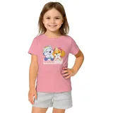 Paw Patrol Schlafanzug Good vibes Pyjama Set Kurzarm in grau/rosa - 110, - 116,